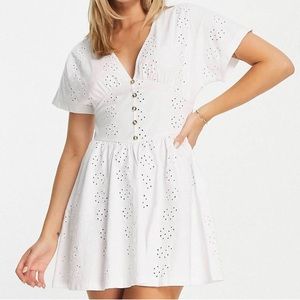 🆕 ASOS DESIGN Eyelet Mini Tea Dress (NWOT)